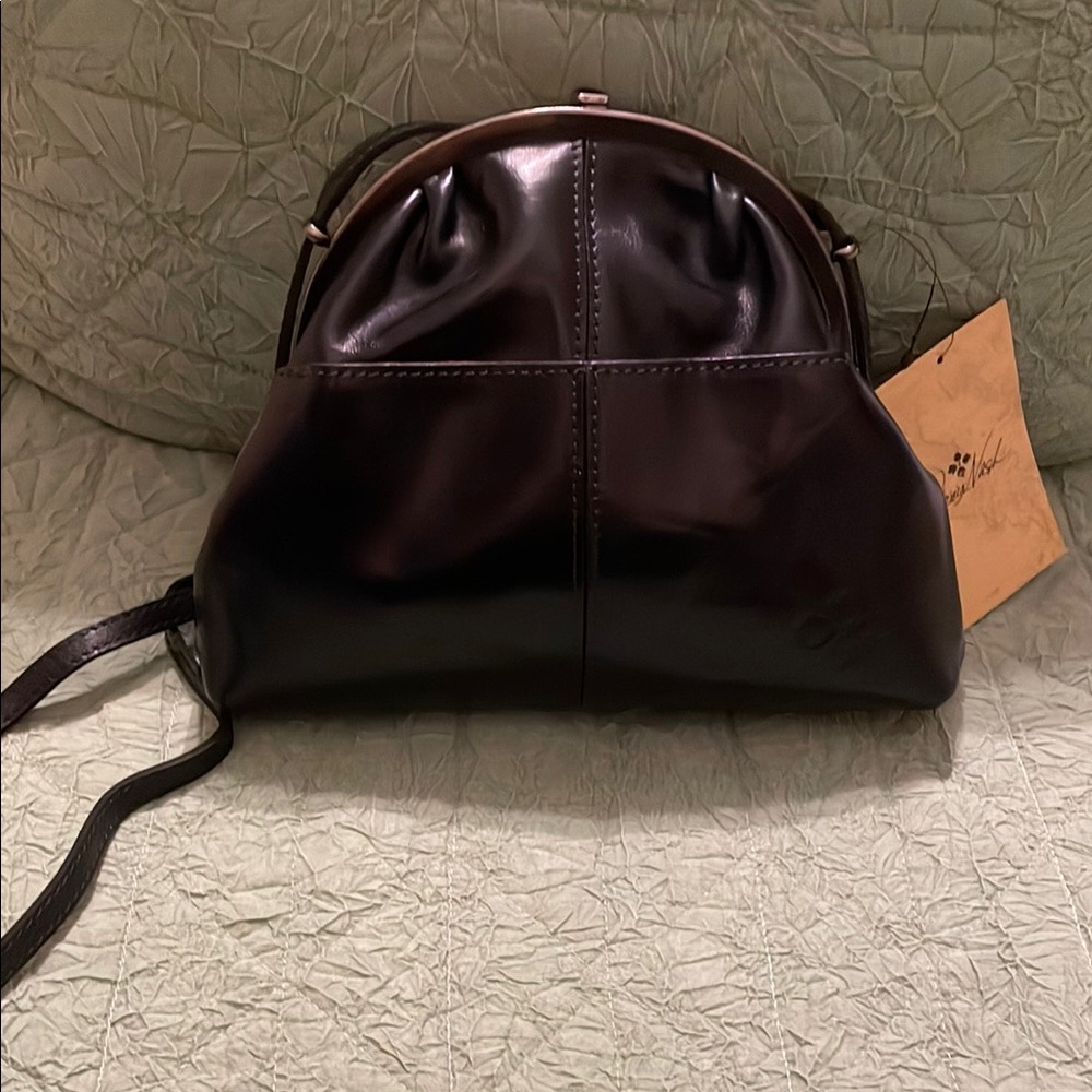 Elegant Black Leather Navy Knit Women's Bag